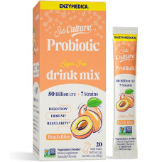 Пробіотичний напій, 50 млрд КУО, смак персика, Probiotic Drink Mix, Enzymedica, 20 стиків по 2 гр