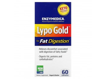 Ферменти для засвоєння жирів, Lypo Gold, For Fat Digestion, Enzymedica, 60 капсул