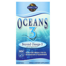 Омега-3 с омега-ксантином, Oceans 3 with OmegaXanthin, Garden of Life, 60 желатиновых капсул