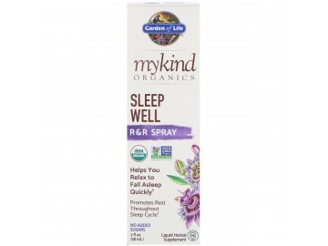 Органічна Трав'яна Суміш Для Сну, MyKind Organics, Sleep Well, Garden of Life, R & R Спрей, 2 рідких унції (58 мл)