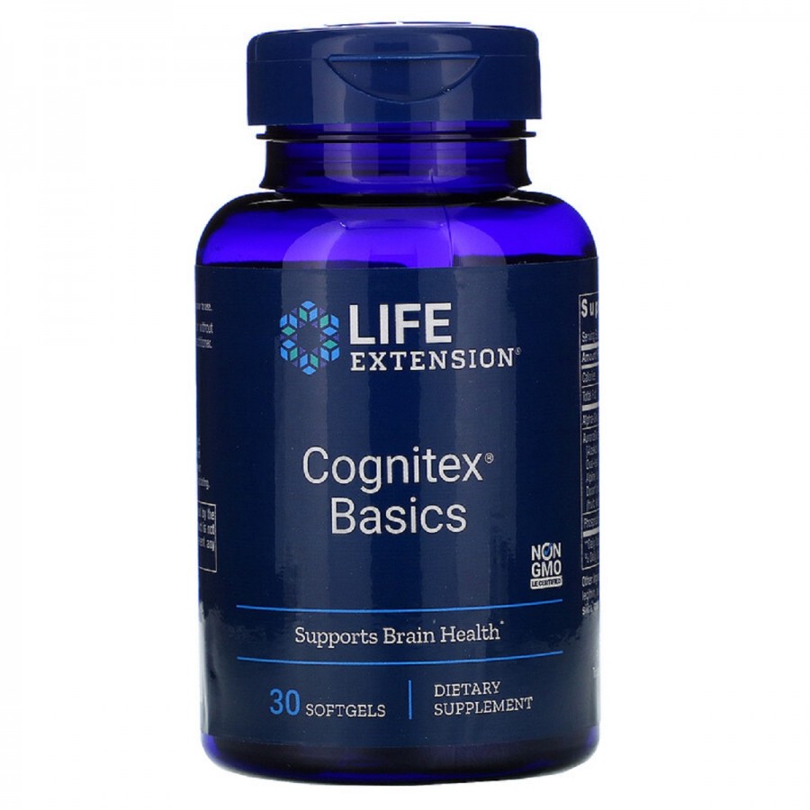 Поддержка памяти и когнитивной функции, Cognitex Basics, Life Extension, 30 гелевых таблеток