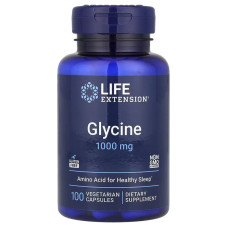 Гліцин, 1000 мг, Glycine, Life Extension, 100 вегетаріанських капсул