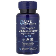 Захист від втоми очей, Tear Support with MaquiBright, Maqui Berry Extract, Life Extension, 30 вегетаріанських капсул