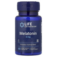 Мелатонін, 3 мг, Melatonin, Life Extension, 60 вегетаріанських капсул