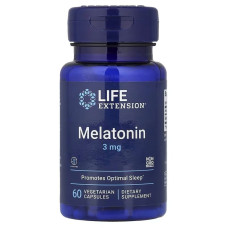 Мелатонін, 3 мг, Melatonin, Life Extension, 60 вегетаріанських капсул