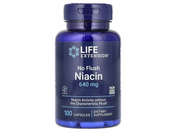 Ніацин, Вітамін В3, 640 мг, No Flush Niacin, Life Extension, 100 капсул