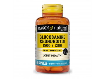 Глюкозамін та Хондроїтин 1500/1200, Glucosamine Chondroitin, Mason Natural, 60 капсул