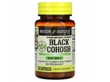 Клопогон, Black Cohosh, Standardized Extract, Mason Natural, 60 капсул