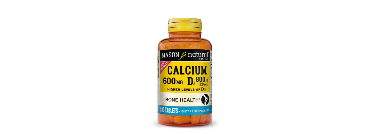 Кальцій 600 мг та Вітамін D3 800 МО, Calcium 600 mg з Vitamin D3 800 IU, Mason Natural, 100 таблеток