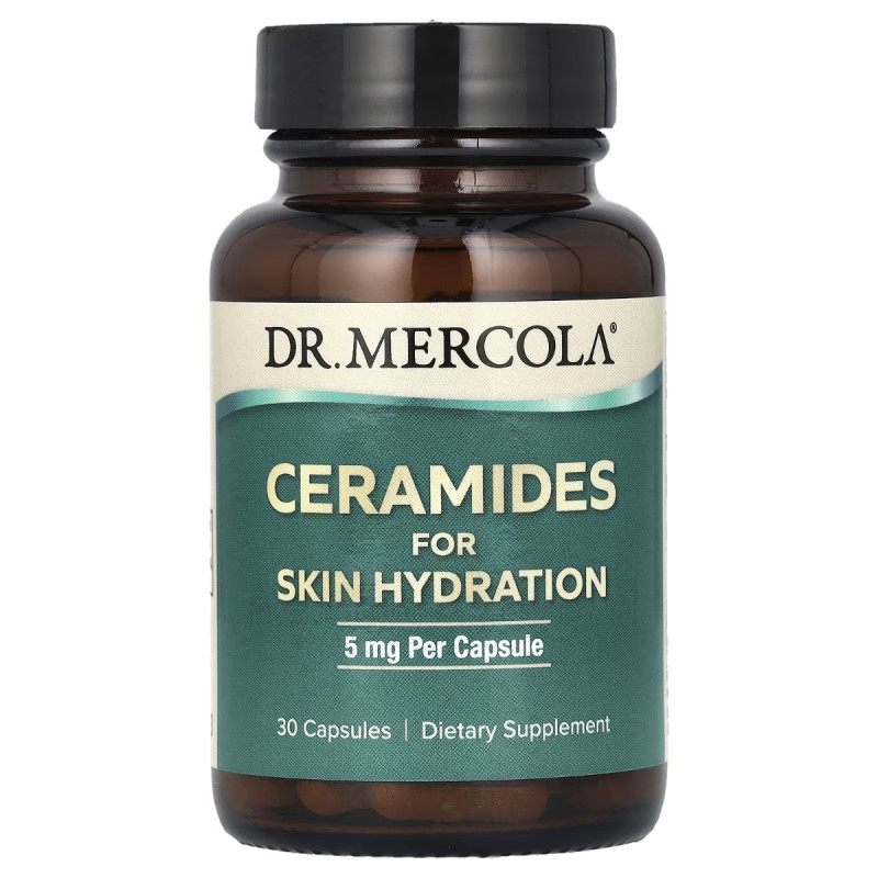 Керамиды для увлажнения кожи, 5мг, Ceramides For Skin Hydration, Dr. Mercola, 30 капсул