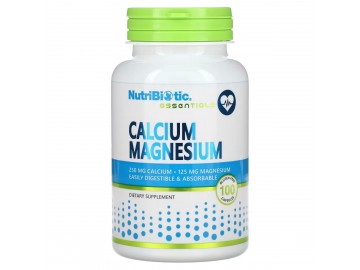 Кальцій та Магній, Calcium Magnesium, NutriBiotic, 100 капсул