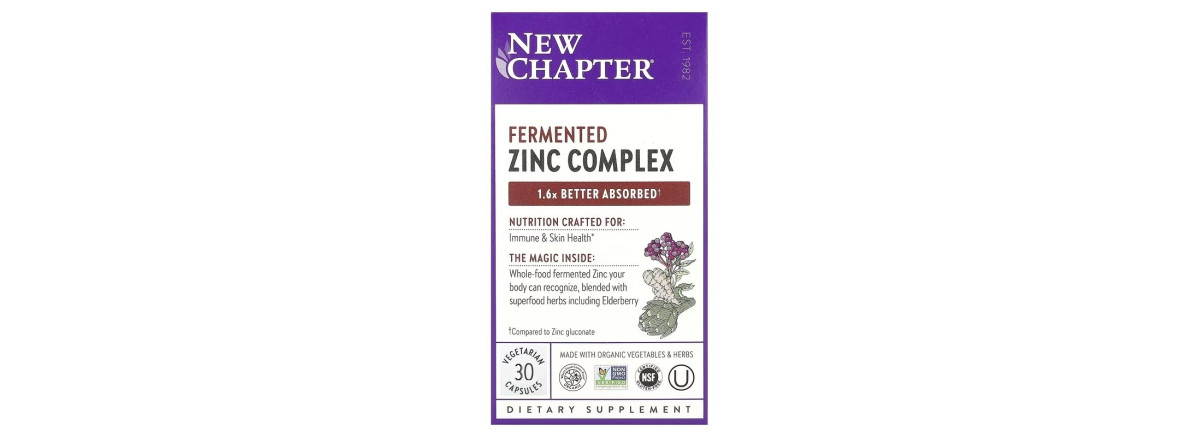 Цинк, ферментований комплекс, Fermented Zinc Complex, New Chapter, 30 таблеток