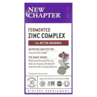Цинк, ферментований комплекс, Fermented Zinc Complex, New Chapter, 30 таблеток