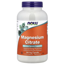 Магній цитрат, Magnesium Citrate, Now Foods, 240 вегетаріанських капсул