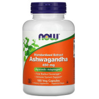 Ашваганда, Ashwagandha, Now Foods, 450 мг, 180 вегетаріанских капсул