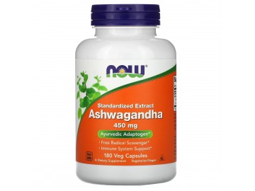 Ашваганда, 450 мг, Ashwagandha, Now Foods, 180 вегетаріанських капсул