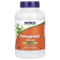 Пажитник, 500 мг, Fenugreek, Now Foods, 250 вегетаріанських капсул