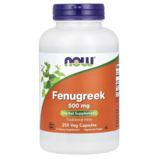 Пажитник, 500 мг, Fenugreek, Now Foods, 250 вегетаріанських капсул