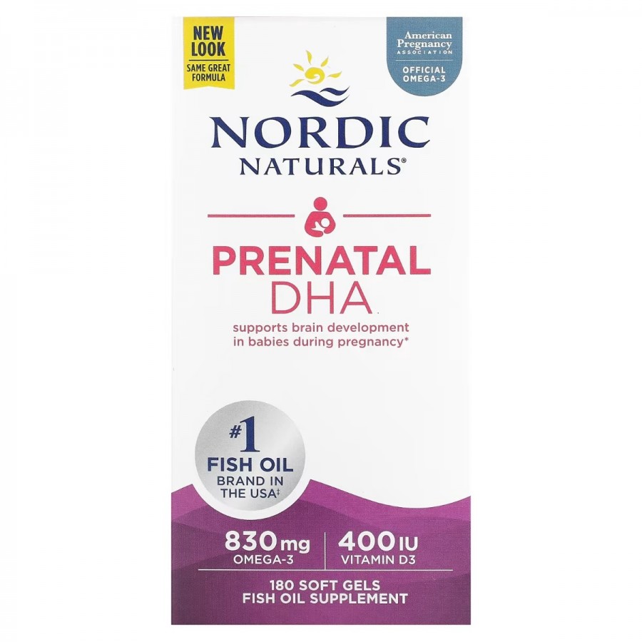 ДГК (докозагексаєнова кислота) для вагітних, Prenatal DHA, Nordic Naturals, 180 гелевих капсул