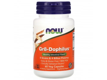 Пробіотики для Покращення Шлункового Тракту, Gr8-Dophilus, Now Foods, 60 вегетаріанських капсул