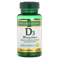 Витамин D3 быстрого высвобождения, 2000 МЕ, 50 мкг, Vitamin D, Nature's Bounty, 150 гелевых капсул