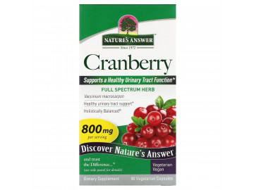 Журавлина, 800 мг, Cranberry, Nature's Answer, 90 вегетаріанських капсул