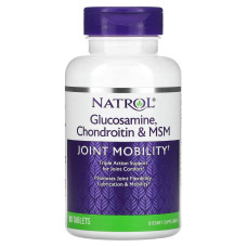 Глюкозамін, Хондроїтин та МСМ, Glucosamine, Chondroitin & MSM, Natrol, 90 таблеток