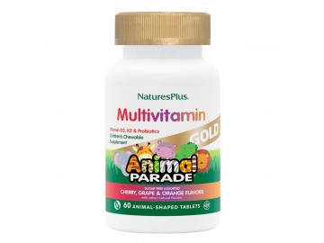 Мультивітаміни для Дітей, Смак Асорті, Animal Parade Gold, Natures Plus, 60 жувальних таблеток