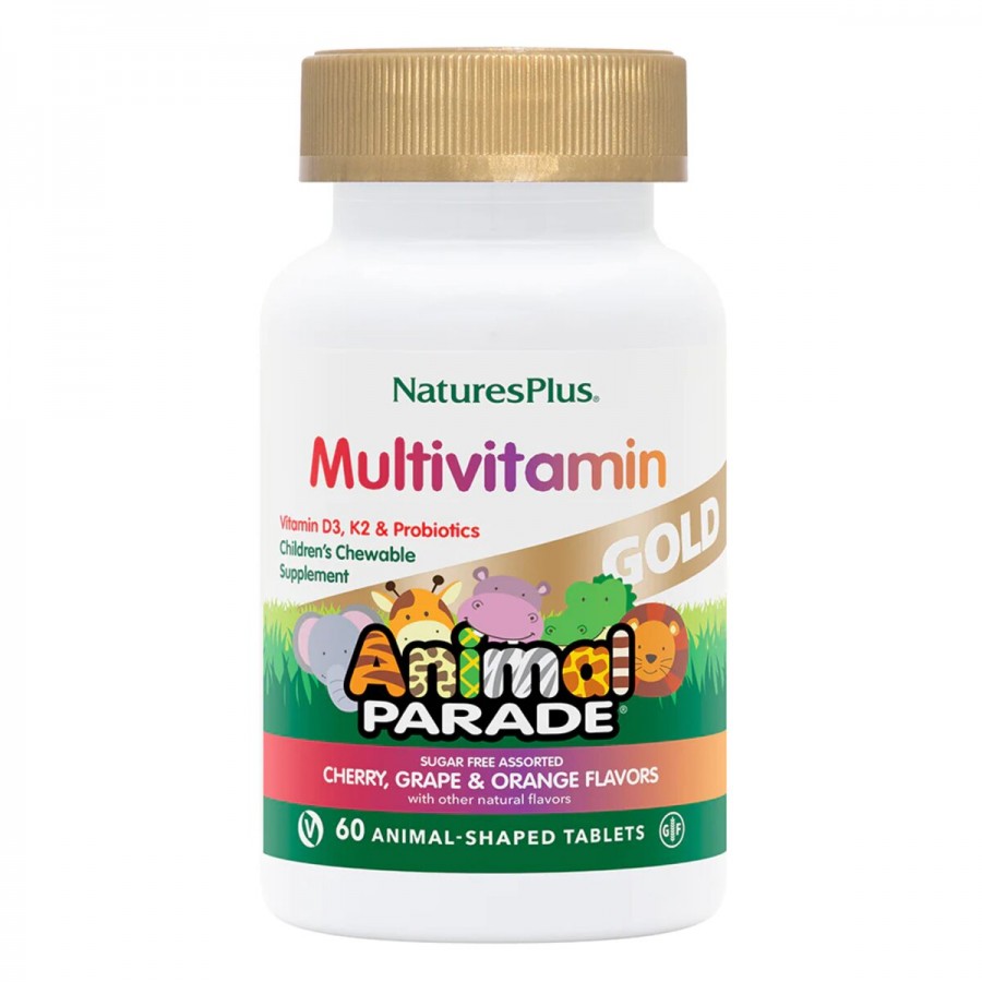 Мультивітаміни для Дітей, Смак Асорті, Animal Parade Gold, Natures Plus, 60 жувальних таблеток