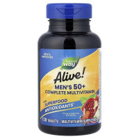 Мультивітаміни для чоловіків 50+, Alive! Men's 50+ Complete Multivitamin, Nature's Way, 130 таблеток