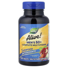 Мультивітаміни для чоловіків 50+, Alive! Men's 50+ Complete Multivitamin, Nature's Way, 130 таблеток