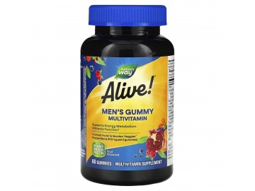 Мультивітаміни для чоловіків, смак фруктів, Alive! Men's Gummy Multivitamin, Nature's Way, 60 жувальних таблеток