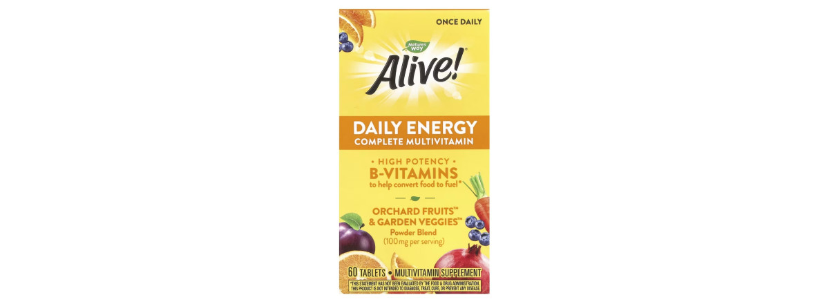 Мультивітаміни із залізом, повний комплекс, Alive! Daily Energy, Complete Multivitamin, Nature's Way, 60 таблеток