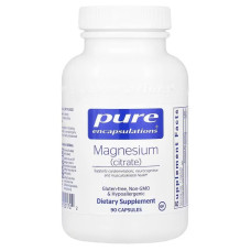 Магній цитрат, Magnesium Citrate, Pure Encapsulations, 90 капсул