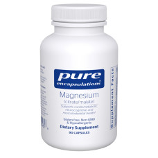 Магній цитрат малат, 120 мг, Magnesium citrate malate, Pure Encapsulations, 90 капсул
