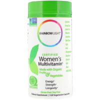 Мультивитамины для женщин, Сертифицированные, Certified Women's Multivitamin, Rainbow Light, 120 вегетарианских капсул
