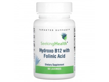 Вітамін B12 та Фолієва кислота, Hydroxo B12 With Folinic Acid, Seeking Health, 60 жувальних таблеток