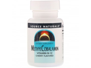 Метилкобаламін, Вітамін В12, 5 мг, Смак Вишні, MethylCobalamin Vitamin B12, Source Naturals, 30 таблеток для розсмоктування