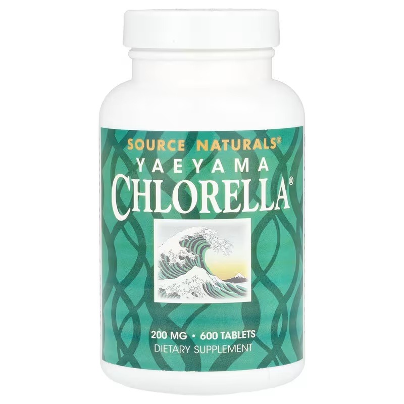 Хлорелла, 200 мг, Yaeyama Chlorella, Source Naturals, 600 таблеток