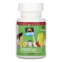 Комплекс для Поддержки Внимания у Детей, Attentive Child, Source Naturals, 60 таблеток