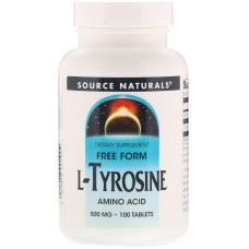 L-Тирозин 500 Мг, L-Tyrosine, Source Naturals, 100 Таблеток