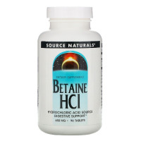 Бетаин HCl 650мг, Source Naturals, 90 таблеток