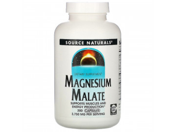 Магній малат, Magnesium Malate, Source Naturals, 200 капсул