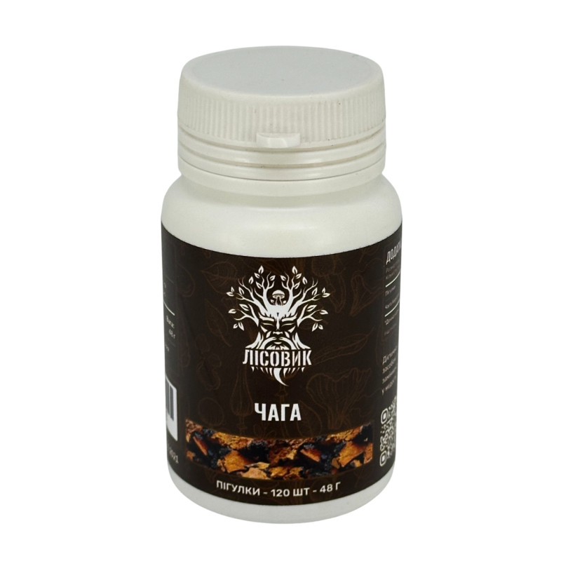 Чага березова, "Лісовик", 120 таблеток по 0.4 г