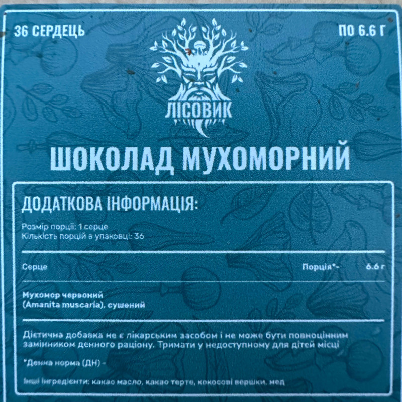 Шоколадные конфеты LOVE с мухомором (сердечки), "Лесовик", 216 грамм