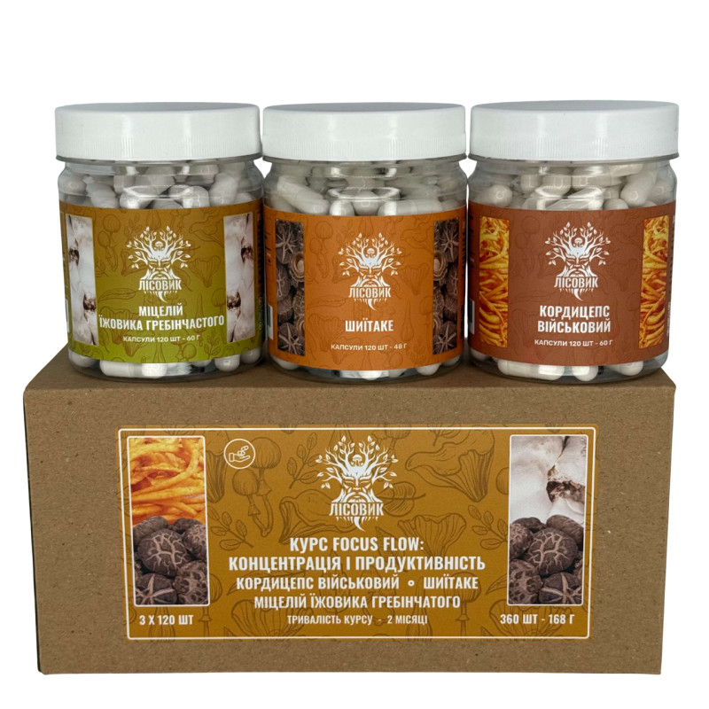Курс Focus Flow: Концентрація та продуктивність (2 місяці), "Лісовик", 360 капсул