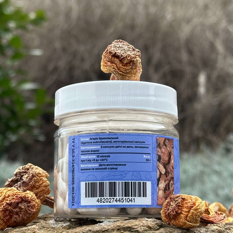 Агарік бразильський, "Лісовик", 60 капсул по 0.5 г
