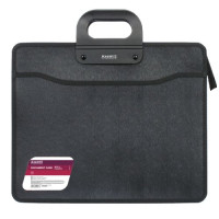 Портфель В4 на молнии, на 3 отделения, черный