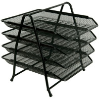 Лоток горизонтальный 4-в-1, метал, черный