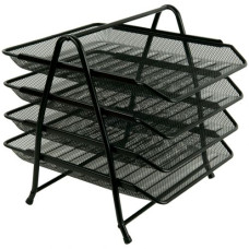 Лоток горизонтальный 4-в-1, метал, черный